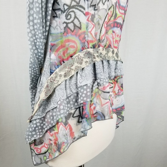 Anthropologie style ruffle cardigan size small - Picture 4 of 7